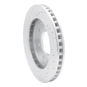 Ford F-150 Brake Rotor (1) - Front Right - R1 Concepts - Drilled & Slotted - Silver - `97-`04